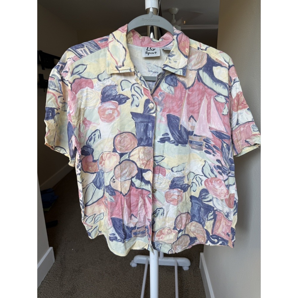 90s/Y2K VTG Pastel Watercolor Floral Print Set Size S